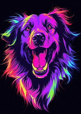 Dog Animal Neon Pet Friend