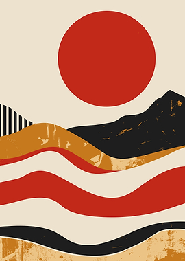 Abstract Retro Landscape