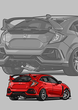 honda civic type r red