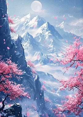 Cherry Blossom Landscape