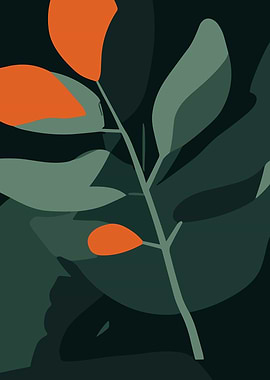 Botanical greenery leaves