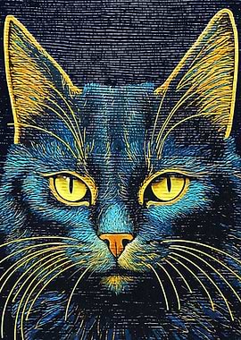 Cat Vintage' Poster, picture, metal print, paint by Magnum