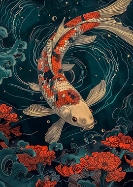 Vintage Koi Fish