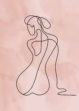 Sexy woman line art