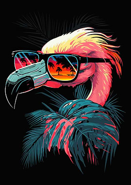 Retro Sunglasses Flamingo