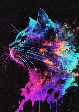 Painting Cat Retro