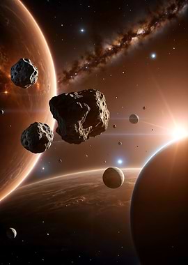 Asteroids on space