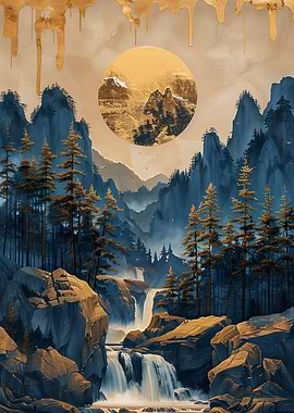 Abstract Golden Forest