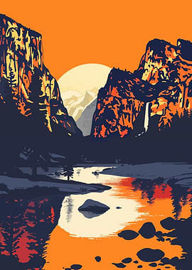 Yosemite Sunset Art