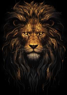 Black and Gold Lion