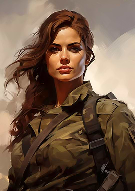 Girl in military uniform