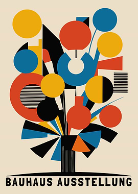 Floral Bauhaus Poster