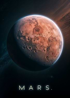 Planet Mars in space