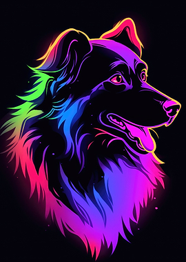 Dog Animal Neon Pet Friend