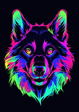 Dog Animal Neon Pet Friend