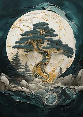 Golden Bonsai Tree Fall