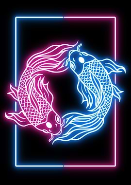 koi fish neon