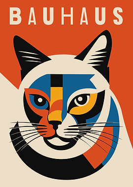 Bauhaus Cat Poster