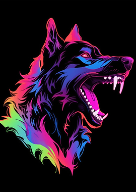 Dog Animal Neon Pet Friend