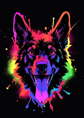 Dog Animal Neon Pet Friend