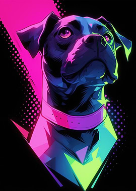 Dog Animal Neon Pet Friend