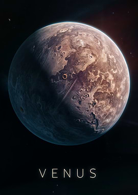 Planet Venus in space