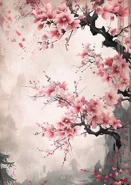 Cherry Blossom Landscape