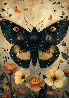 Vintage Mystical Moth