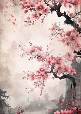 Cherry Blossom Landscape