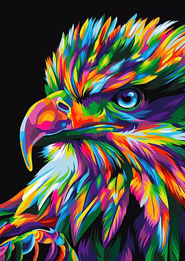 Eagle in colorful