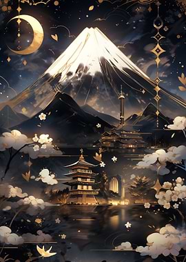 Black and Gold Moonlit