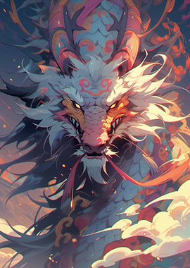 Neon Dragon Colorful Anime