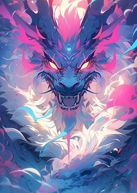 Neon Dragon Colorful Anime