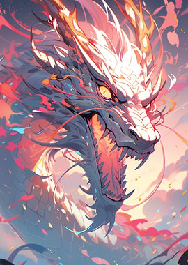 Neon Dragon Colorful Anime
