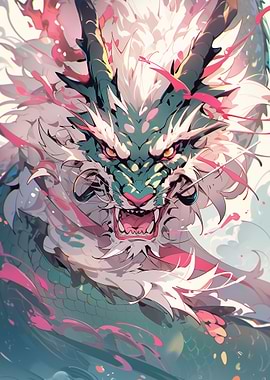 Neon Dragon Colorful Anime