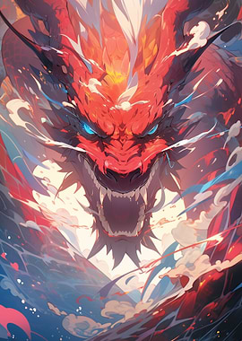 Neon Dragon Colorful Anime