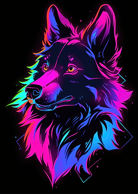 Dog Animal Neon Pet Friend
