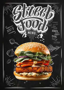 Street Food Fish Burger