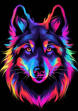 Dog Animal Neon Pet Friend