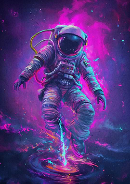 Astronaut Space Neon