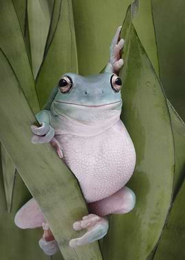 A Whites Tree Frogs Pose