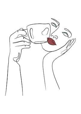 Woman holds coffee cup