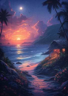 Beach Sunset Landscape