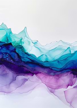 Sapphire Alcohol Ink Art