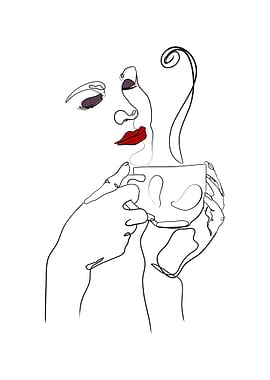 Woman holds coffee cup