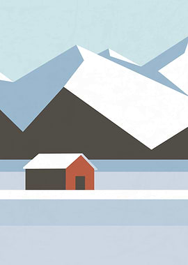 Minimal winter landscape