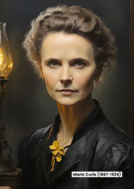 Marie Curie Oil Painting