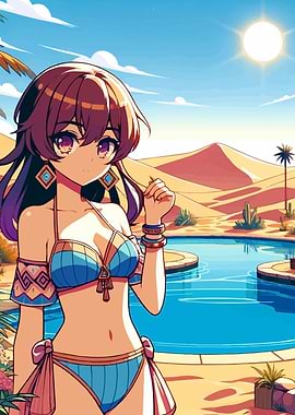 Sexy Anime Girl Sand Oasis