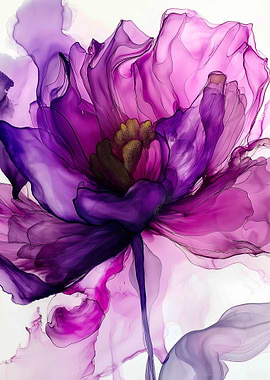 Alcohol Ink Flower Art