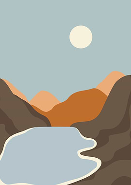 Lake night landscape